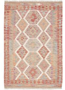 Tappeto Kilim Geometrico Rosso Beige 98x147 Cm