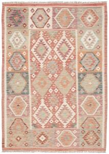 Tappeto Kilim Geometrico Terracotta Beige 106x148 Cm