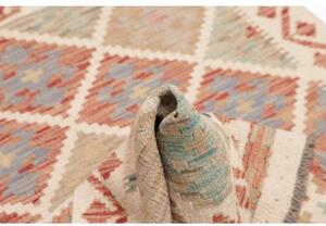 Tappeto Kilim Geometrico Avorio Rosso Mattone 99x145 Cm