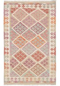 Tappeto Kilim Geometrico Beige Terracotta 99x157 Cm
