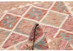 Tappeto Kilim Geometrico Rosa Antico Beige 105x150 Cm