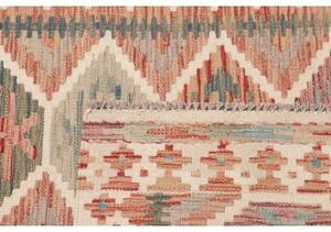 Tappeto Kilim Geometrico Avorio Mattone 95x151 Cm
