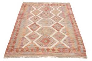 Tappeto Kilim Geometrico Rosso Beige 98x147 Cm