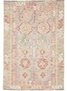 Tappeto Kilim Stilizzato Beige Rosa 104x150 Cm