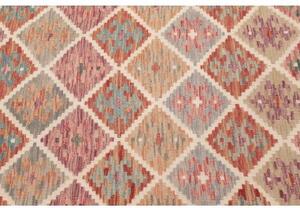 Tappeto Kilim Geometrico Rosa Antico Beige 105x150 Cm