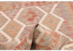 Tappeto Kilim Geometrico Rosso Beige 98x147 Cm