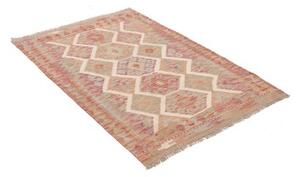 Tappeto Kilim Geometrico Beige Rosso 99x148 Cm