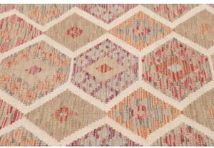 Tappeto Kilim Geometrico Beige Rosso 99x148 Cm