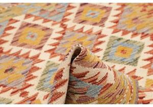 Tappeto Kilim Geometrico Giallo Senape Multicolore 104x145 Cm