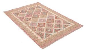 Tappeto Kilim Geometrico Rosa Antico Beige 105x150 Cm