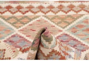 Tappeto Kilim Geometrico Avorio Rosso Ruggine 101x150 Cm
