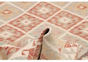 Tappeto Kilim Geometrico Rosso Mattone Avorio 108x156 Cm