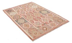 Tappeto Kilim Geometrico Terracotta Beige 106x148 Cm