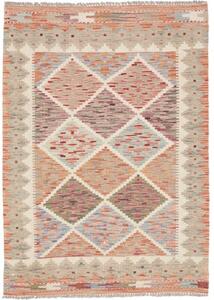 Tappeto Kilim Geometrico Beige Arancione 105x146 Cm
