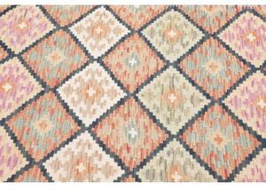 Tappeto Kilim Geometrico Beige Blu Scuro 101x149 Cm