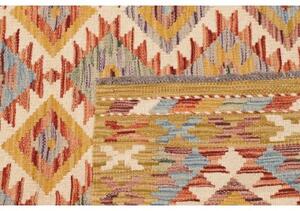 Tappeto Kilim Geometrico Giallo Senape Multicolore 104x145 Cm