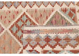 Tappeto Kilim Geometrico Avorio Rosso Ruggine 101x150 Cm