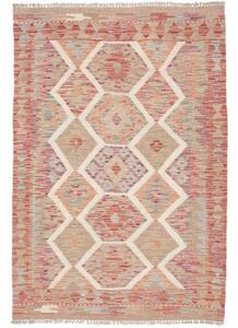 Tappeto Kilim Geometrico Beige Rosso 99x148 Cm