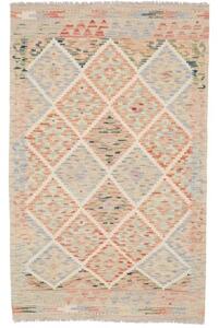 Tappeto Kilim Geometrico Beige Rosa 103x163 Cm