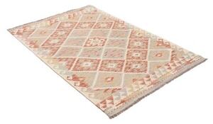 Tappeto Kilim Geometrico Rosso Mattone Avorio 108x156 Cm