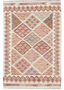 Tappeto Kilim Geometrico Avorio Mattone 103x150 Cm