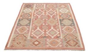 Tappeto Kilim Geometrico Terracotta Beige 106x148 Cm