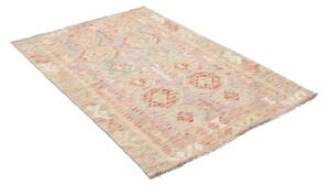 Tappeto Kilim Stilizzato Beige Rosa 104x150 Cm