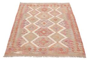Tappeto Kilim Geometrico Beige Rosso 99x148 Cm