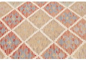 Tappeto Kilim Geometrico Avorio Rosso Mattone 99x145 Cm