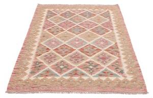 Tappeto Kilim Geometrico Rosa Antico Beige 105x150 Cm