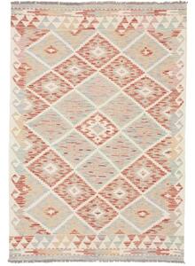 Tappeto Kilim Geometrico Rosso Mattone Avorio 108x156 Cm