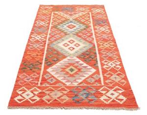 Tappeto Kilim Geometrico Arancione Beige 100x201 Cm