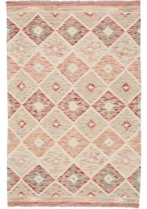 Tappeto Kilim Geometrico Beige Rosso Mattone 100x152 Cm