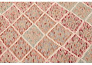 Tappeto Kilim Geometrico Rosso Mattone Bianco Crema 102x152 Cm