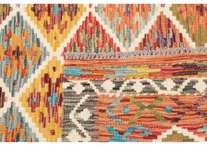 Tappeto Kilim Geometrico Arancione Beige 107x199 Cm