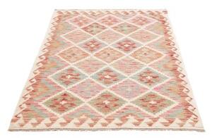 Tappeto Kilim Geometrico Avorio Rosso Mattone 100x150 Cm