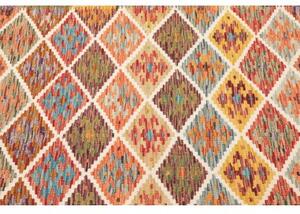 Tappeto Kilim Geometrico Arancione Beige 107x199 Cm