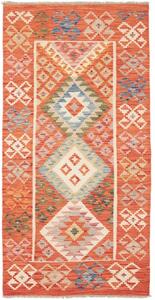 Tappeto Kilim Geometrico Arancione Beige 100x201 Cm