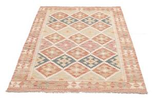 Tappeto Kilim Geometrico Rosso Mattone Blu Petrolio 103x152 Cm