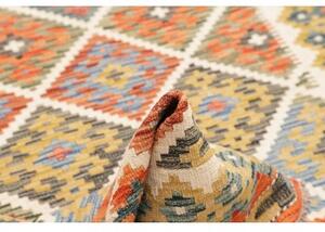 Tappeto Kilim Geometrico Arancione Avorio 102x199 Cm