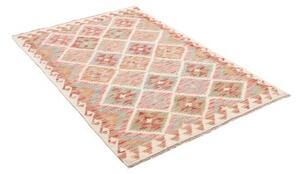Tappeto Kilim Geometrico Avorio Rosso Mattone 100x150 Cm