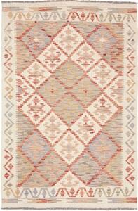 Tappeto Kilim Geometrico Beige Rosso Mattone 99x150 Cm