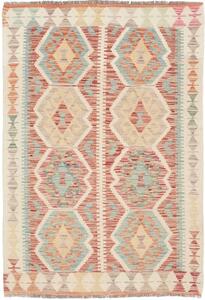 Tappeto Kilim Geometrico Becco Di Mattone Celeste 100x141 Cm