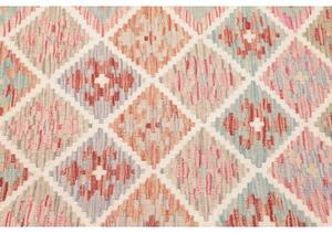 Tappeto Kilim Geometrico Avorio Rosso Mattone 100x150 Cm