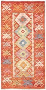 Tappeto Kilim Geometrico Arancione Multicolore 102x209 Cm