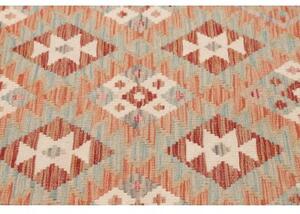 Tappeto Kilim Geometrico Arancione Grigio 98x153 Cm