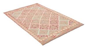 Tappeto Kilim Geometrico Rosso Mattone Bianco Crema 102x152 Cm