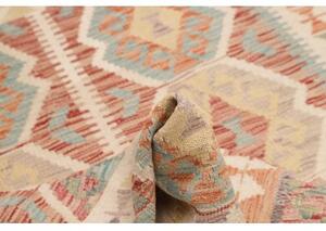 Tappeto Kilim Geometrico Becco Di Mattone Celeste 100x141 Cm