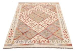 Tappeto Kilim Geometrico Beige Rosso Mattone 99x150 Cm