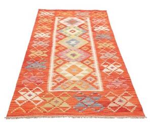 Tappeto Kilim Geometrico Arancione Multicolore 102x209 Cm